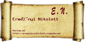 Erményi Nikolett névjegykártya
