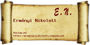 Erményi Nikolett névjegykártya