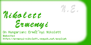 nikolett ermenyi business card